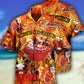 Food Hot Chilling Grilling BBQ Party Hawaiian Shirt Pattern View For Lightweight Everyday Style