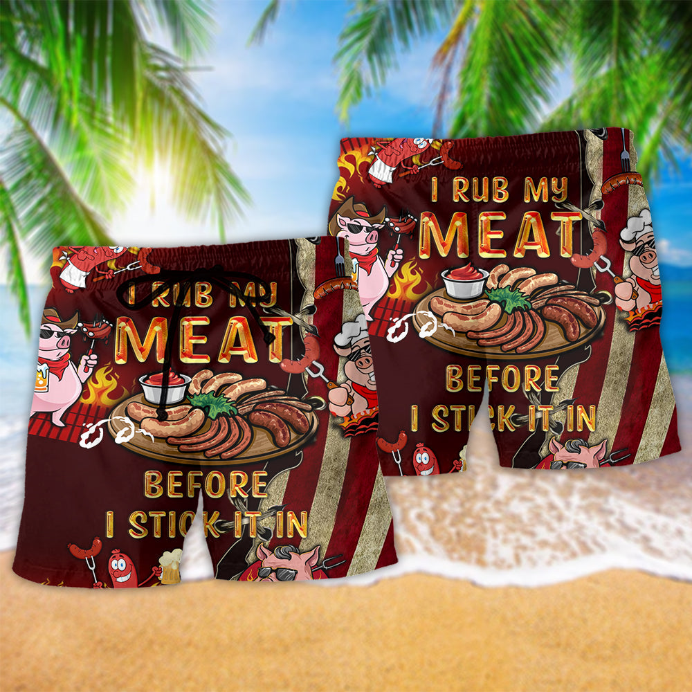 Christmas BBQ Beach Shorts Pattern Detail For Vacation Style And Travel Ready Comfort