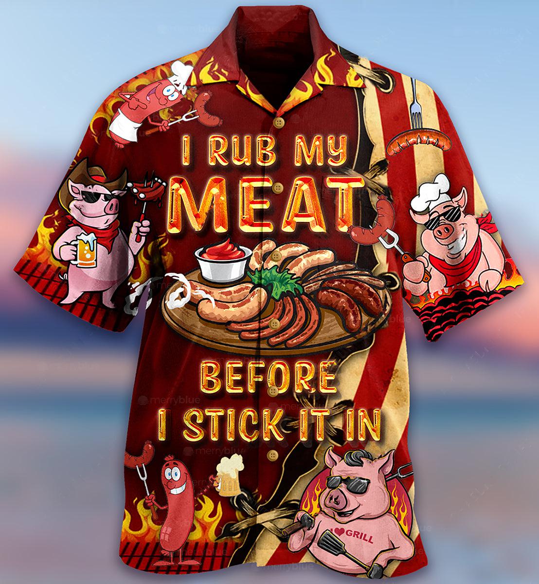 Food Rub Meat Stick Hawaiian Shirt For Beach Parties And Weekend Getaways