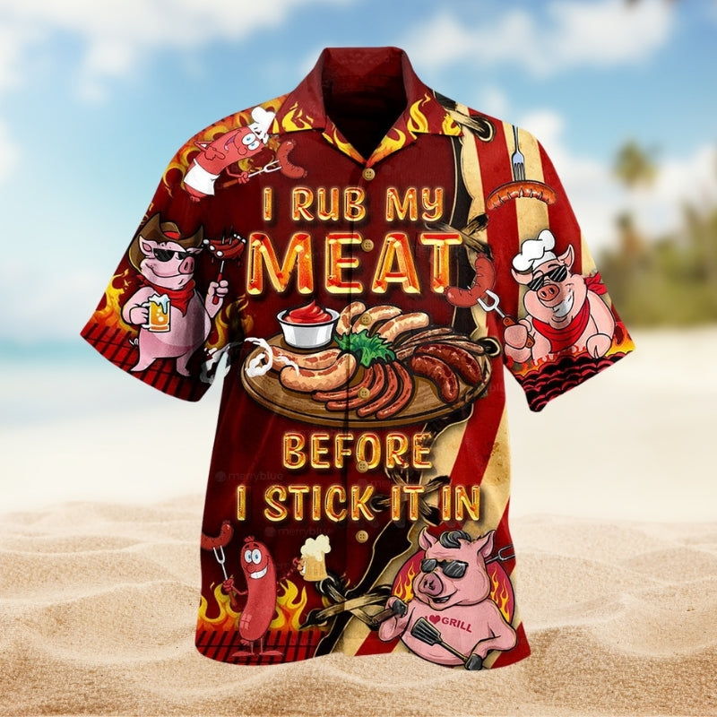 Food Rub Meat Hawaiian Shirt For Island Vacations, Resort Wear, And Relaxed Seasonal Style