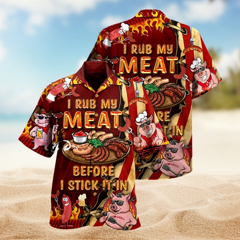 Food Rub Meat Hawaiian Shirt For Island Vacations, Resort Wear, And Relaxed Seasonal Style