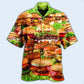 Food Good Mood Delicious Hamburger Hawaiian Shirt For Beach Parties And Weekend Getaways