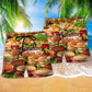 Food Is Good Mood Delicious Hamburger So Fun Beach Shorts For Weekend Getaways And Comfort