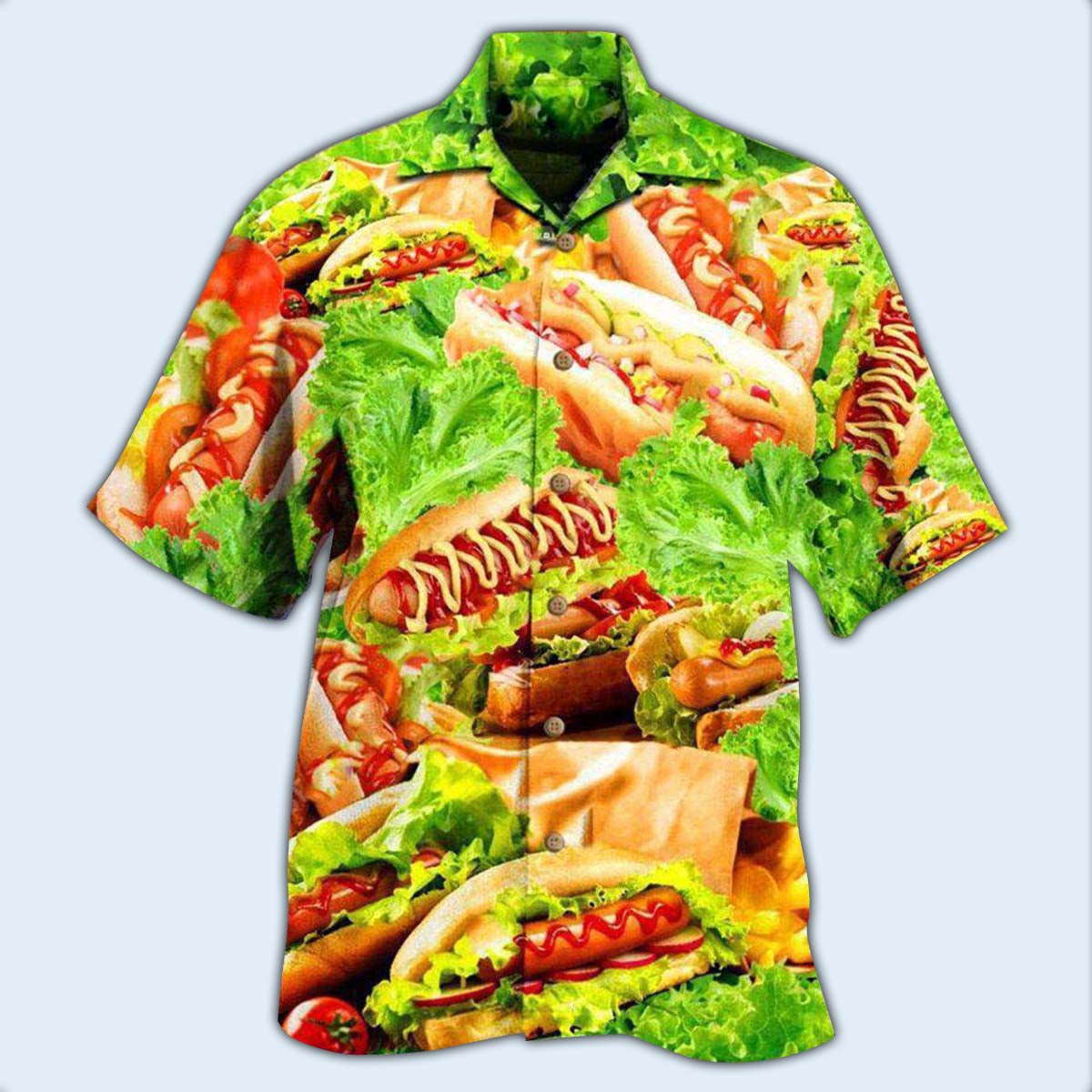 Dog Food Party Hot Salad Hawaiian Shirt Artwork View For Coastal Escapes And Resort Style