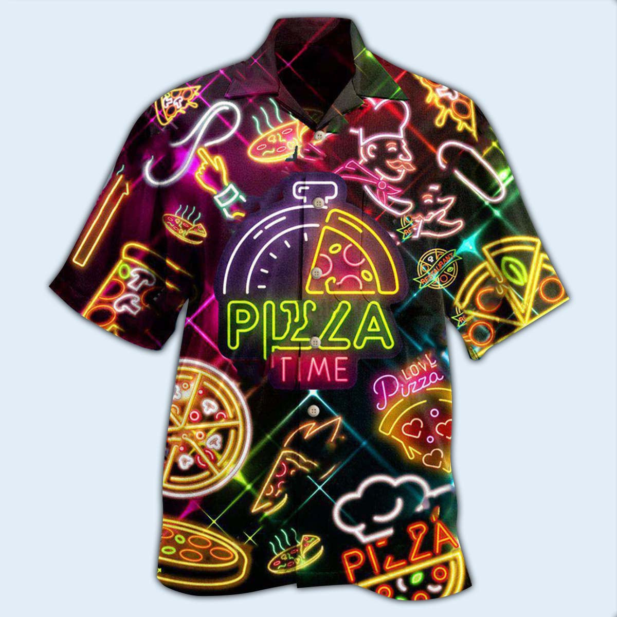 Food Pizza Stunning Hawaiian Shirt Pattern Detail For Summer Holidays And Outdoor Fun
