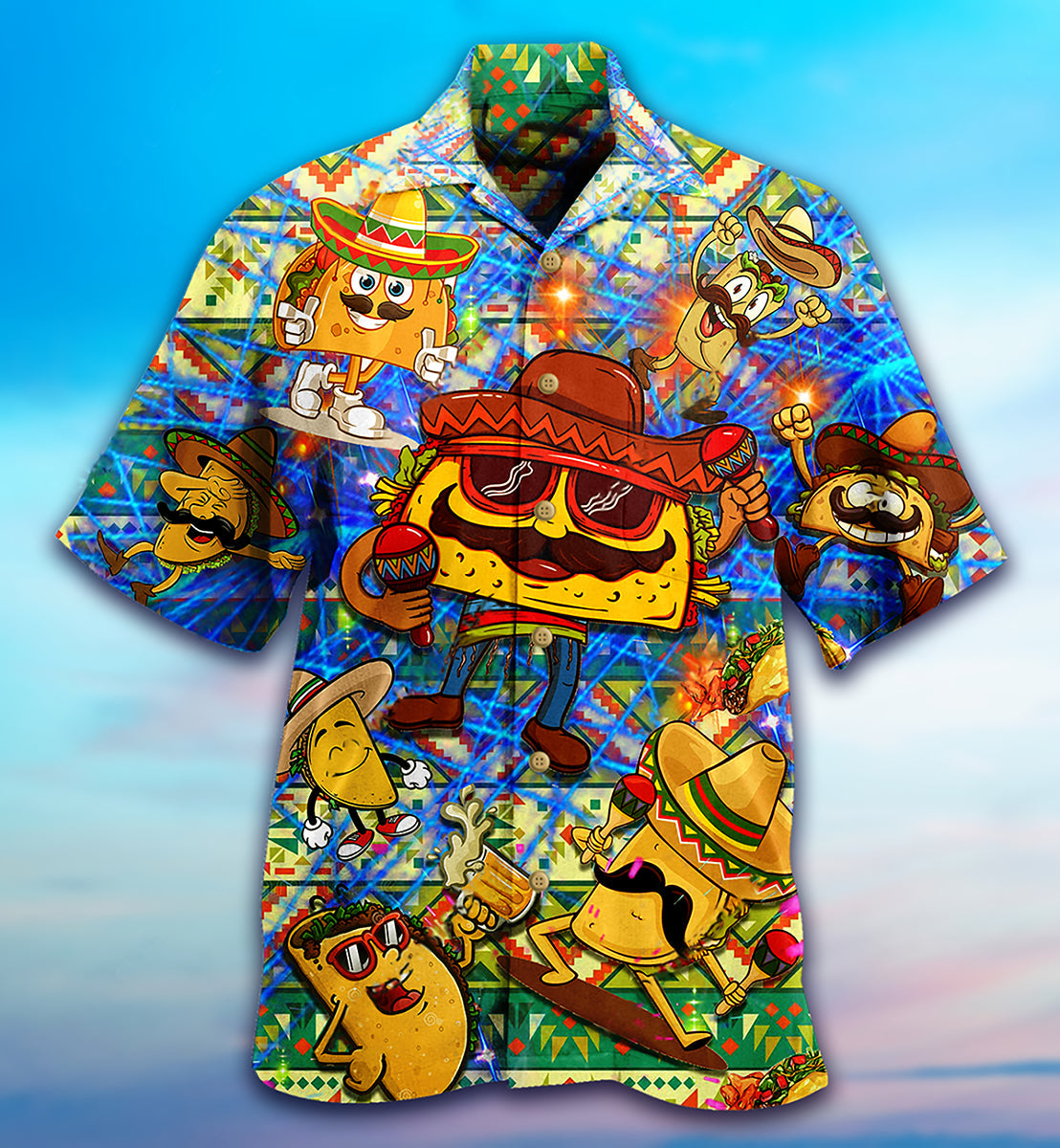 Funny Food Taco Bout Awesome Hawaiian Shirt Artwork Detail For Tropical Trips And Casual Outings