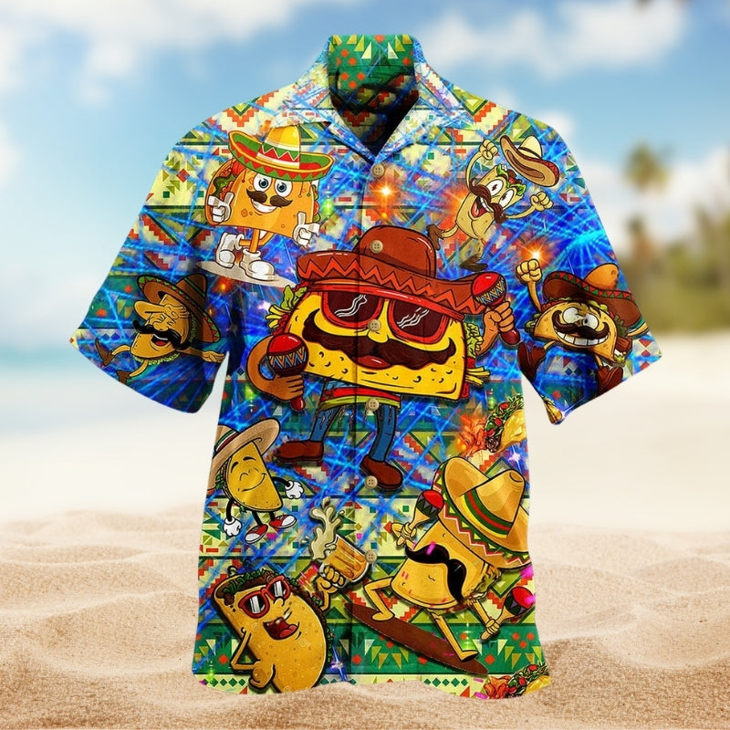 Funny Taco Food Hawaiian Shirt For Coastal Travel, Casual Events, And Comfortable Summer Wear
