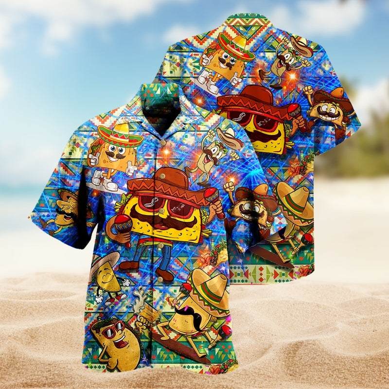 Funny Taco Food Hawaiian Shirt For Coastal Travel, Casual Events, And Comfortable Summer Wear
