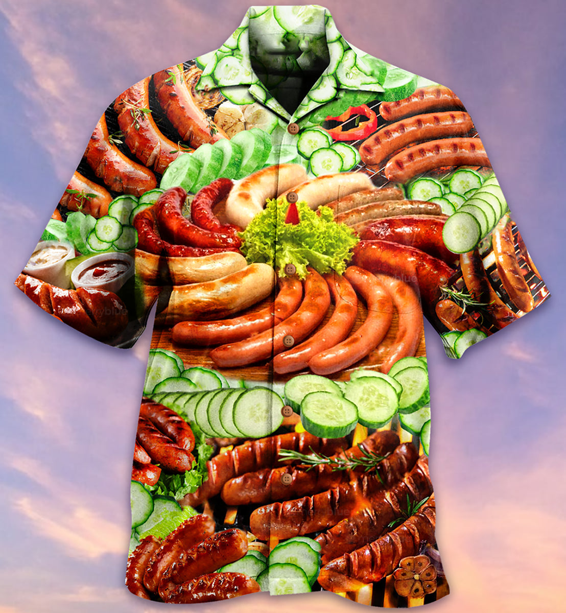 Dog Food Hot Salad Hawaiian Shirt Artwork View For Coastal Escapes And Resort Style
