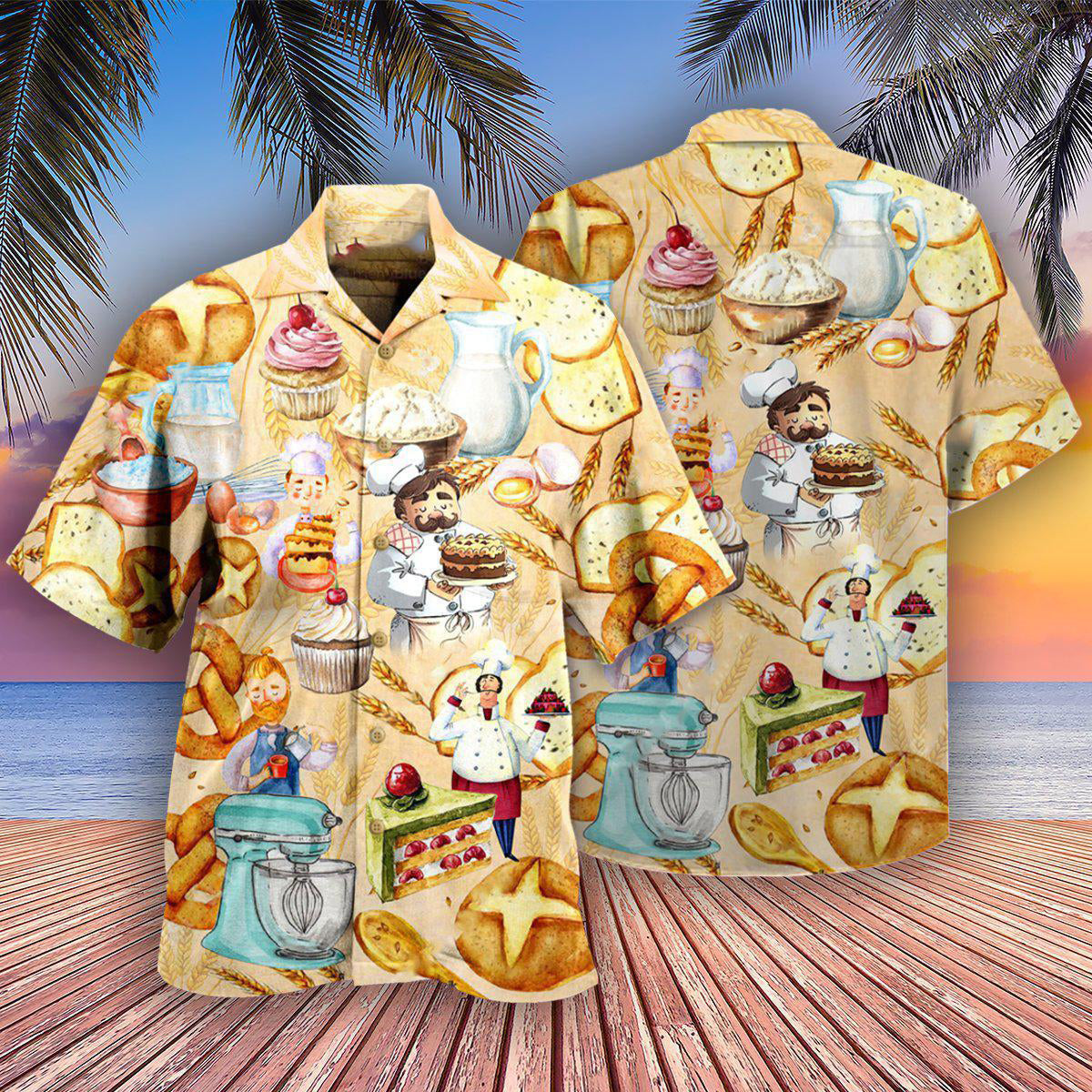 Food First Bite Bakery Hawaiian Shirt For Poolside Relaxation And Sunny Getaways