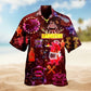 Christmas Cat Hawaiian Shirt Detailed Pattern View For Tropical Vacations