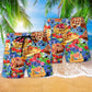 Pancake Strawberry Blueberry Food Beach Shorts Pattern Detail For Relaxed Weekends And Casual Outdoor Comfort