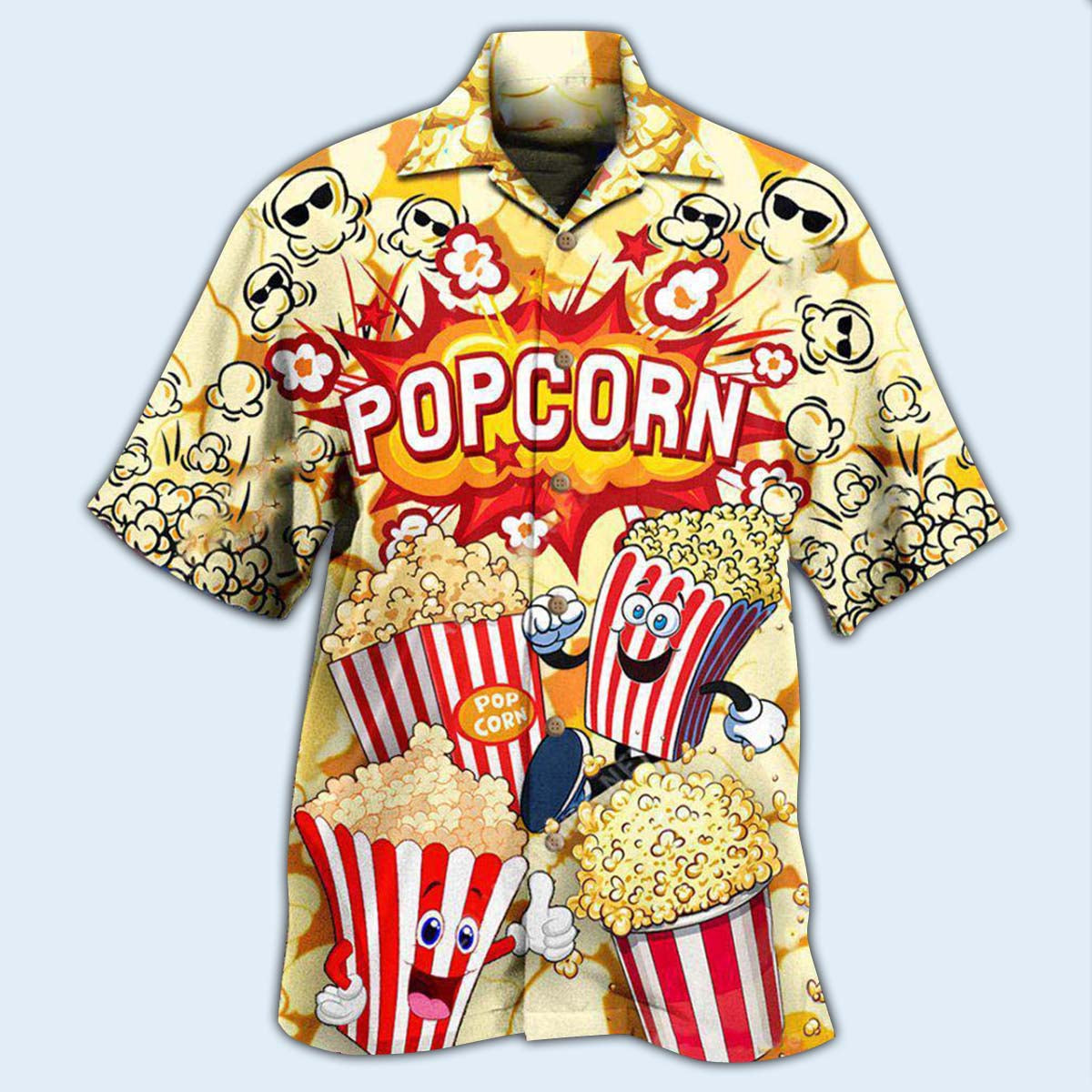 Food Popcorn Answer Bang Hawaiian Shirt For Summer Events And Casual Outdoor Wear