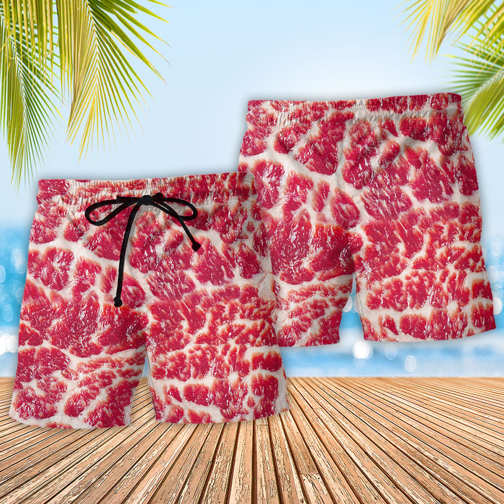 Raw Meat Minimal Beach Shorts Pattern Detail For Coastal Leisure And Leisure And Relaxation