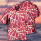 Funny Food Raw Meat Hawaiian Shirt Artwork Detail For Tropical Trips And Casual Outings