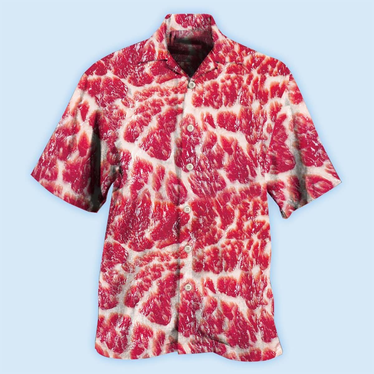 Funny Food Raw Meat Hawaiian Shirt For Coastal Adventures And Warm Weather Wear