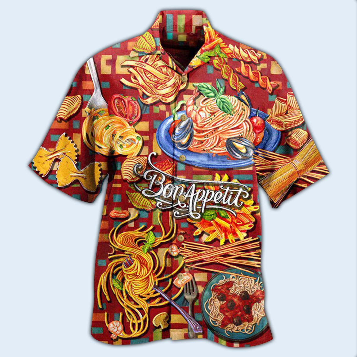 Food Tasting Daily Delicious Pasta Hawaiian Shirt Design View For Resort Travel And Thoughtful Gifting