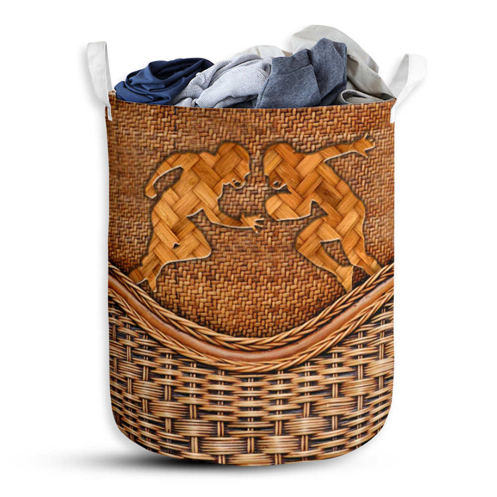 Football Rattan Texture Laundry Basket For Bathroom Bedroom Storage