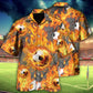 Football Fire Hawaiian Shirt For Coastal Travel, Casual Events, And Comfortable Summer Wear