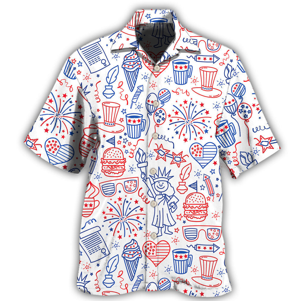 Patriotic Creative Fourth July Hawaiian Shirt For Heritage Inspired Events, Beach Travel, And Thoughtful Gifting