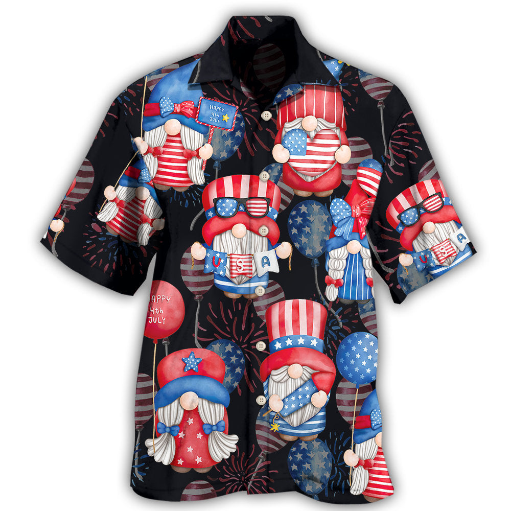 Patriotic Fourth July Celebration Hawaiian Shirt For Resort Trips, Coastal Parties, And Warm Weather Style