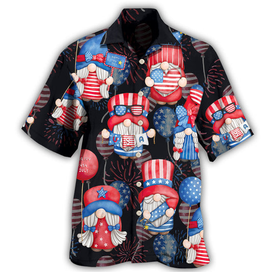 Patriotic Fourth July Celebration Hawaiian Shirt For Resort Trips, Coastal Parties, And Warm Weather Style