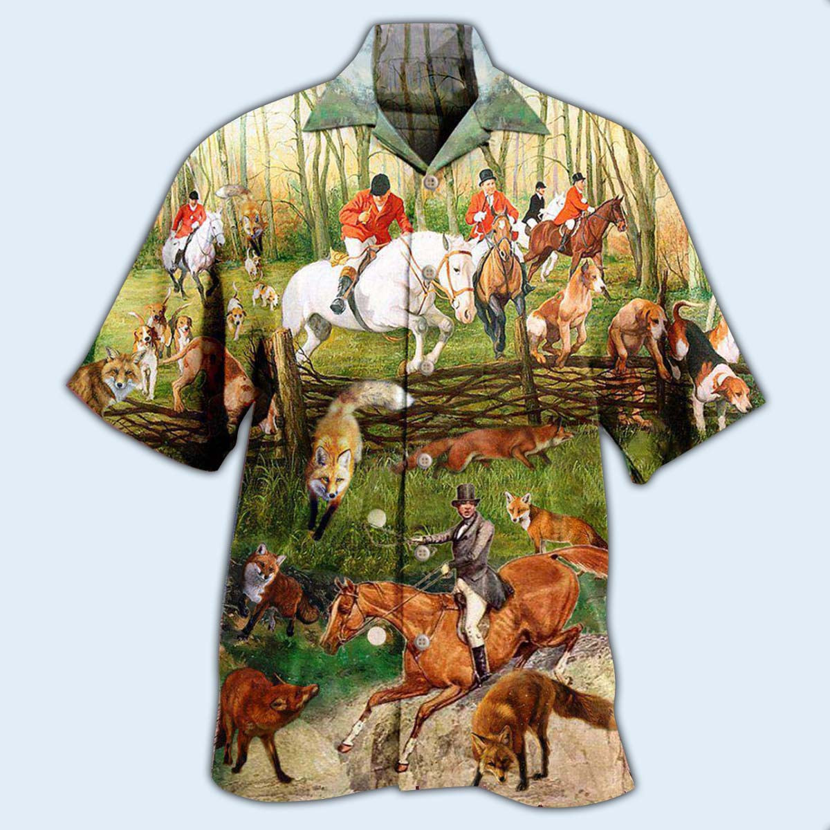 Fox Hunting Weekend Hawaiian Shirt Artwork View For Weekend Travel And Beach Style