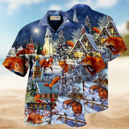 Fox Jumping To The Roof Hawaiian Shirt For Resort Travel Summer Events And Thoughtful Casual Gifting
