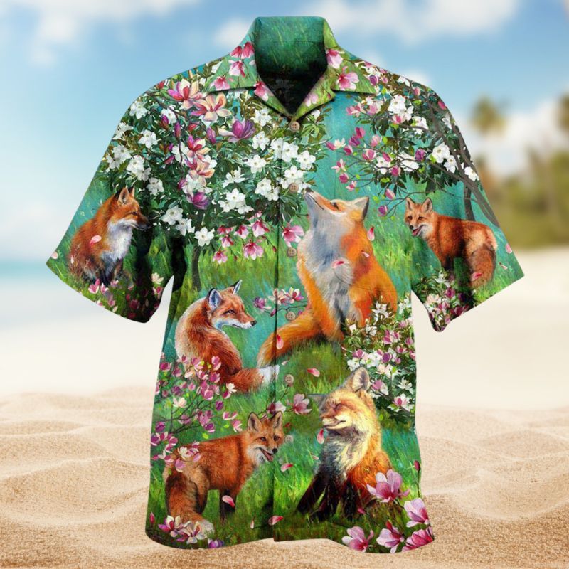 Fox Magnolia Breeze Hawaiian Shirt For Coastal Travel, Casual Events, And Comfortable Summer Wear