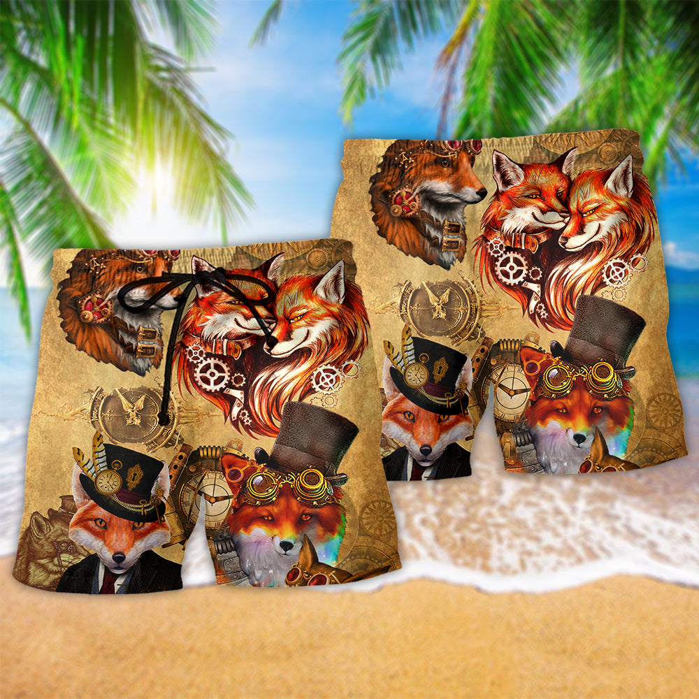 Fox Vintage Forest Beach Shorts Pattern Detail For Seaside Leisure And Laid Back Daily Wear