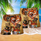 Fox Old Magic Vintage Style Hawaiian Print Beach Shorts For Relaxed Warm Weather Wear