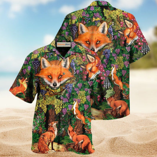 Fox Sour Grapes Hawaiian Shirt For Coastal Travel, Casual Events, And Comfortable Summer Wear