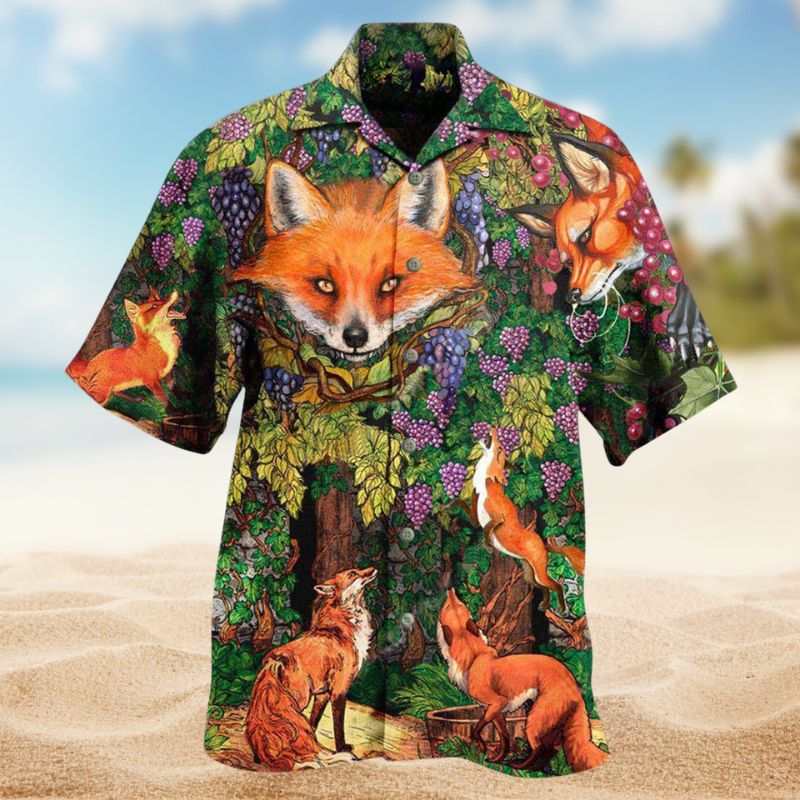 Fox Sour Grapes Hawaiian Shirt For Coastal Travel, Casual Events, And Comfortable Summer Wear
