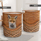 Fox Rattan Texture Laundry Basket For Room Home Organizer