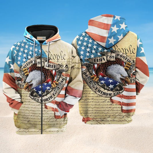 Freedom Worth Fighting Hoodie For Everyday Streetwear Seasonal Travel And Gift Giving
