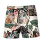 Tropical Leaf French Bulldog Beach Shorts For Poolside Relaxation And Versatile Outdoor Wear