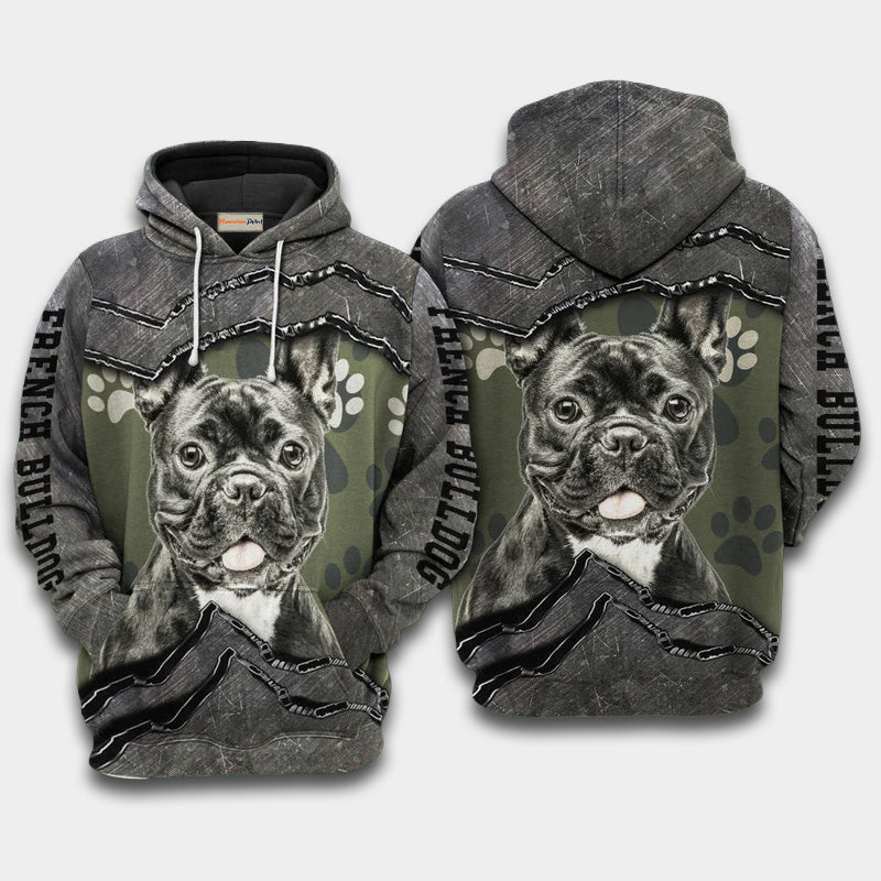 French Bulldog Friend Hoodie For Comfortable Daily Outfits Holidays And Casual Wear