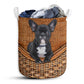 French Bulldog Rattan Texture Laundry Basket For Bathroom Bedroom Storage