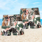 Tropical Leaf French Bulldog Beach Shorts Pattern Detail For Vacation Style And Versatile Outdoor Wear
