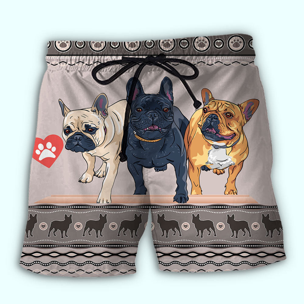French Bulldog Pattern Dog Lover Beach Shorts For Beach Trips And Relaxed Vacation Styling