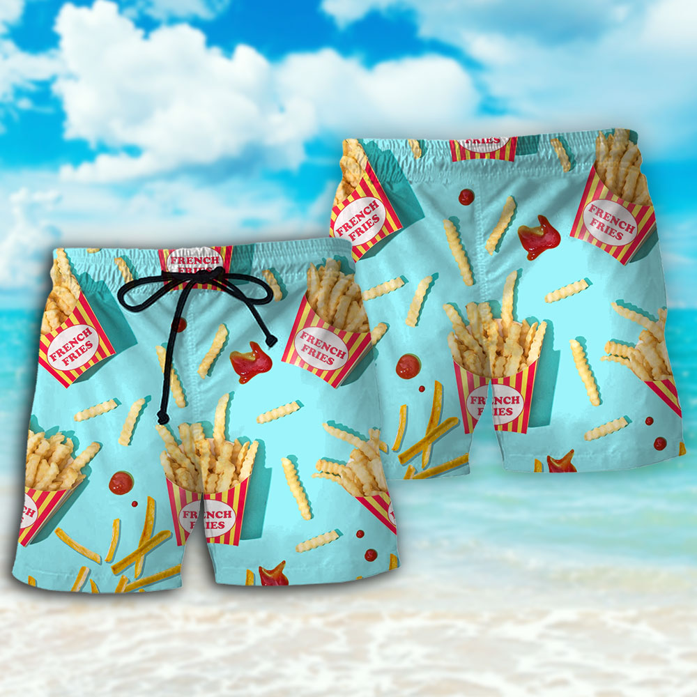 French Fries Food Lover Fun Beach Shorts For Resort Travel And Thoughtful Summer Gifting
