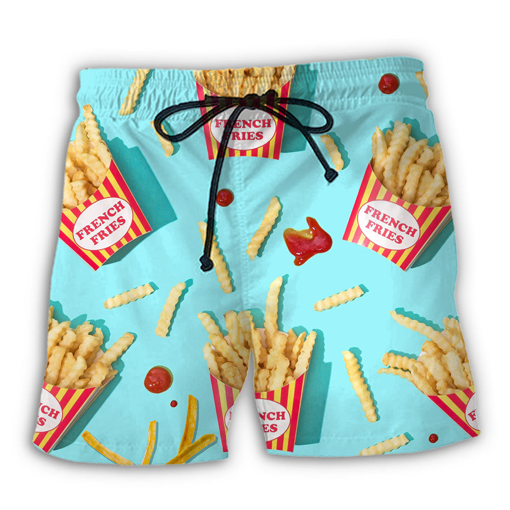 French Fries Food Lover Fun Beach Shorts Print View For Coastal Escapes And Casual Outings