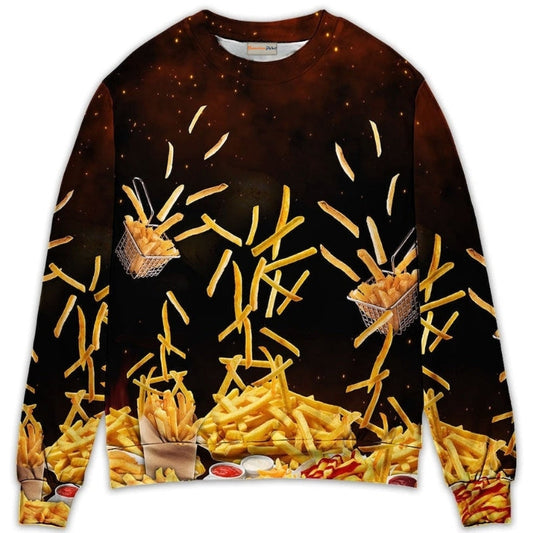 French Fries Fast Food Delicious Sweater For Relaxed Daily Outfits Travel And Seasonal Events