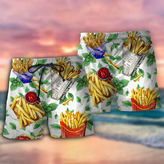 French Fries Fun Food Beach Shorts For Resort Travel And Thoughtful Summer Gifting