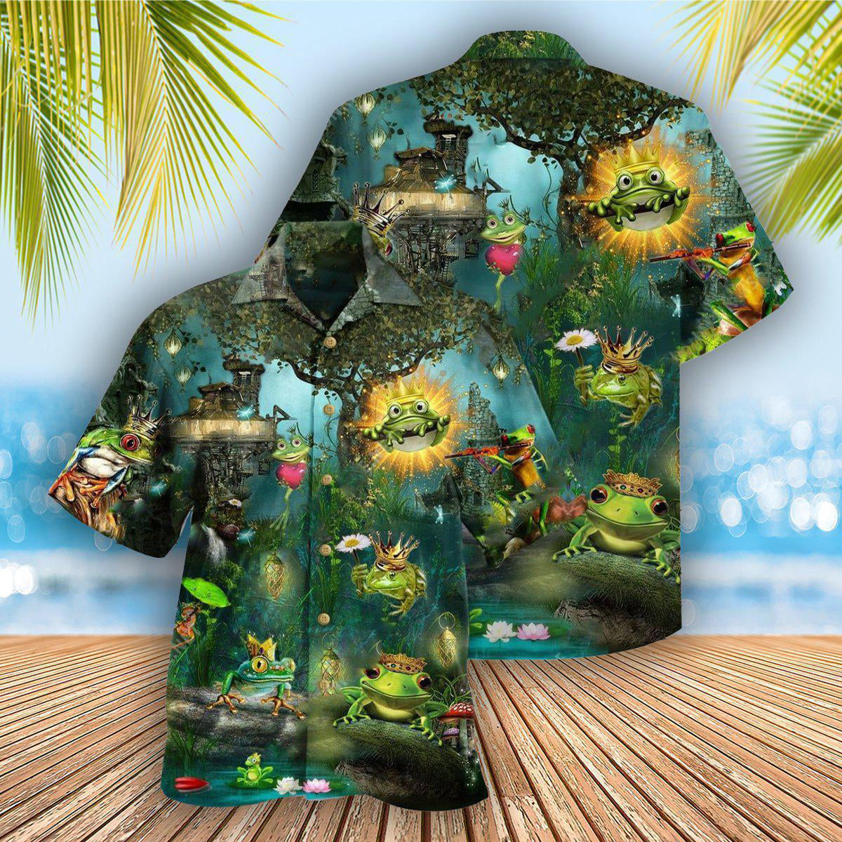 Frog Kiss Hawaiian Shirt Design View For Resort Travel And Thoughtful Gifting