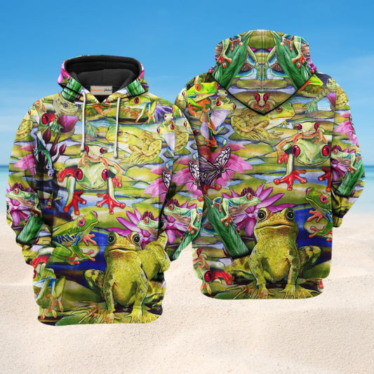 Frog Love Lake Hoodie For Wildlife Adventures Everyday Wear And Relaxed Outfits