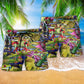 Frog Love Lake So Much Hawaiian Print Beach Shorts For Beach Days And Casual Travel