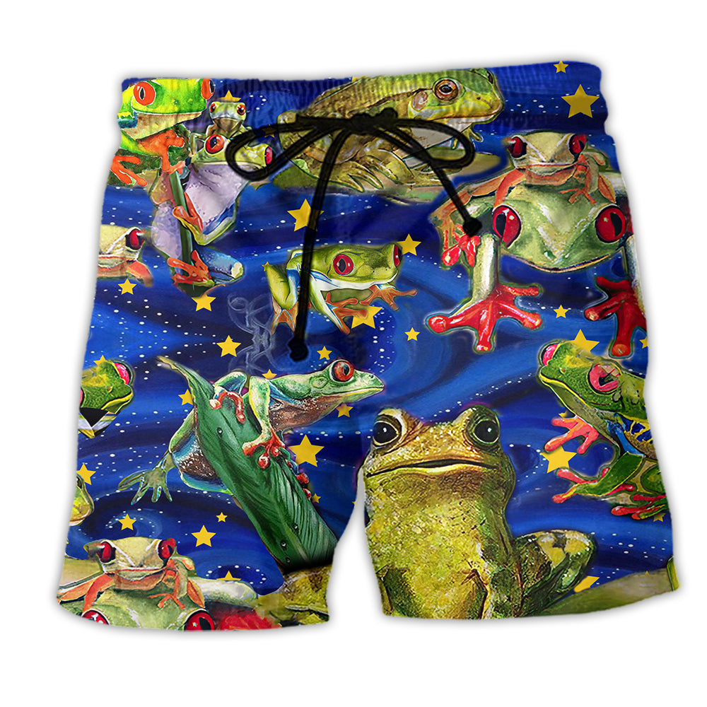 Frog Lover Christmas Beach Shorts Print Detail For Thoughtful Gift Giving