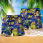 Christmas Dark Blue Frog Beach Shorts Pattern Detail For Poolside Fun And Bright Seasonal Outfits