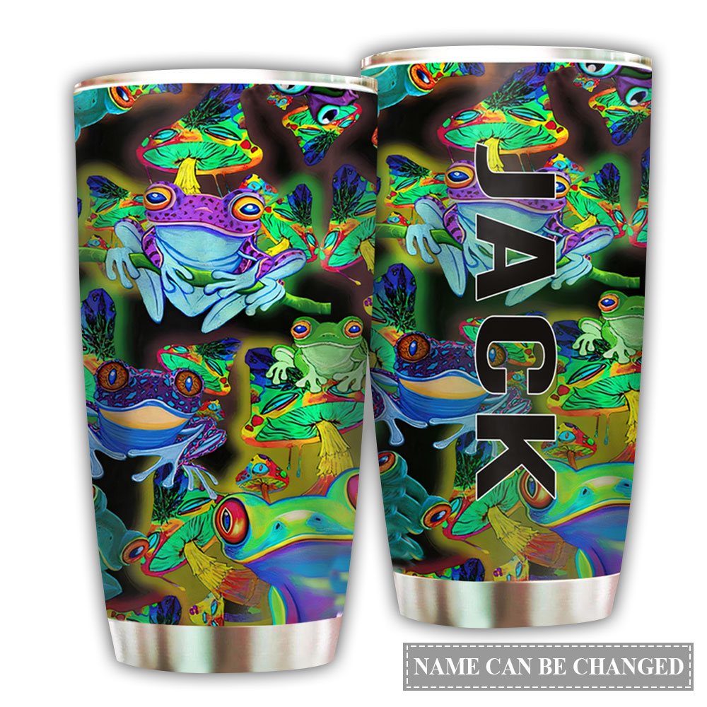 Frog Loves Mushroom Personalized 20 Oz Tumbler For Coffee Travel And Daily Drinks